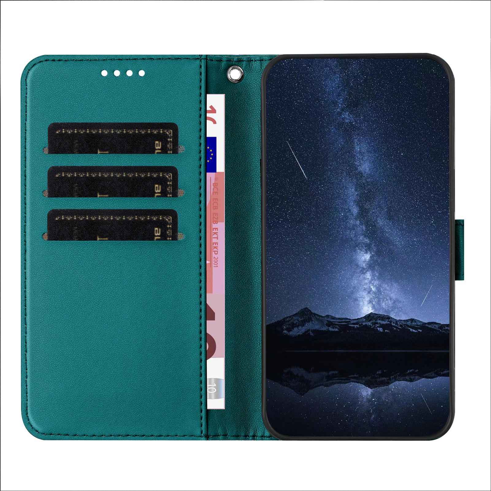 For Xiaomi 17 Pro Leather Case Wallet Stand Solid Color Anti Drop Phone Cover - Green