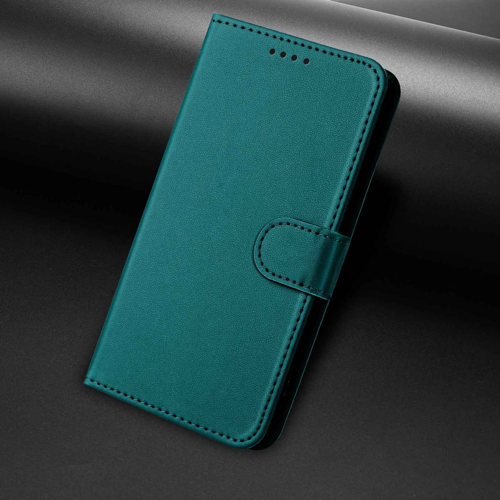 For Xiaomi 17 Pro Leather Case Wallet Stand Solid Color Anti Drop Phone Cover - Green