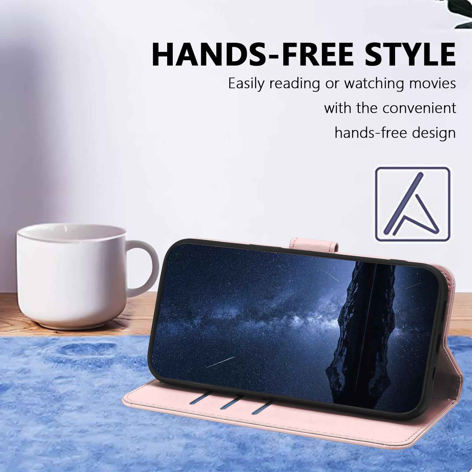 For Xiaomi 17 Pro Leather Case Wallet Stand Solid Color Anti Drop Phone Cover - Rose Gold