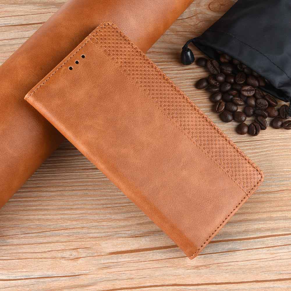 For Xiaomi 17 Pro Leather Case Wallet Stand Retro Texture Phone Cover - Brown