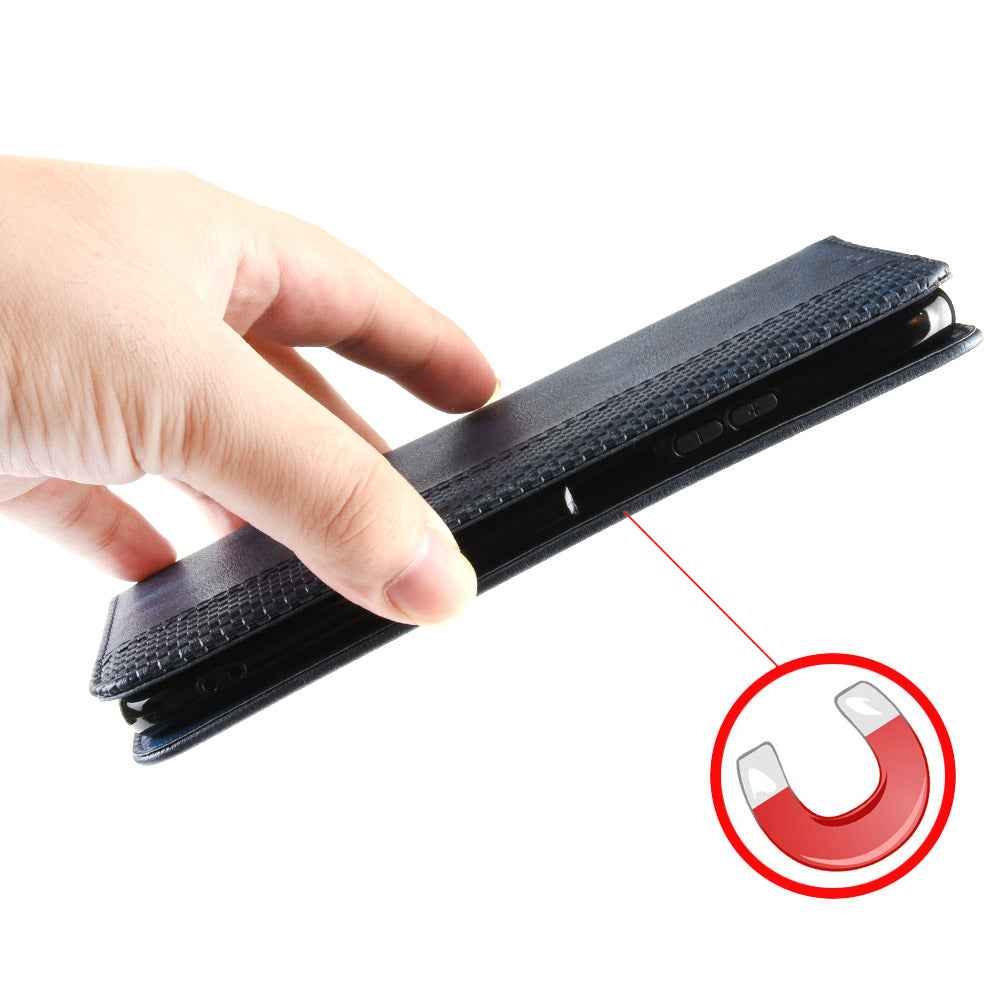 For Xiaomi 17 Pro Leather Case Wallet Stand Retro Texture Phone Cover - Blue