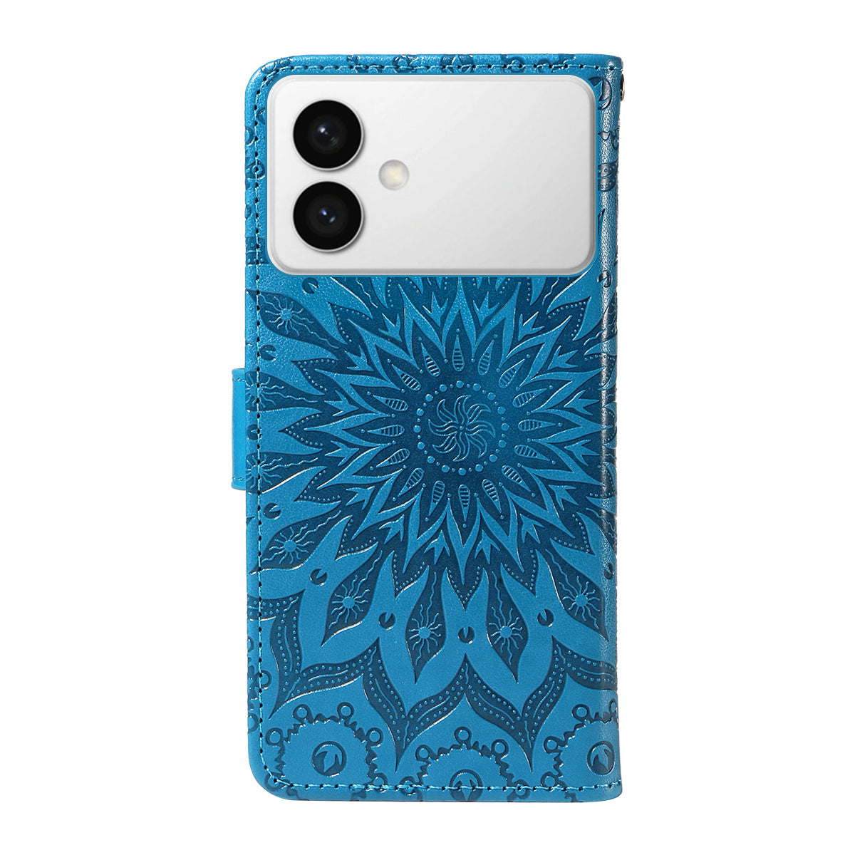 For-Samsung-Galaxy-S26-Edge-Leather-Wallet-Case-Sunflower-Imprinted-Phone-Cover-Blue
