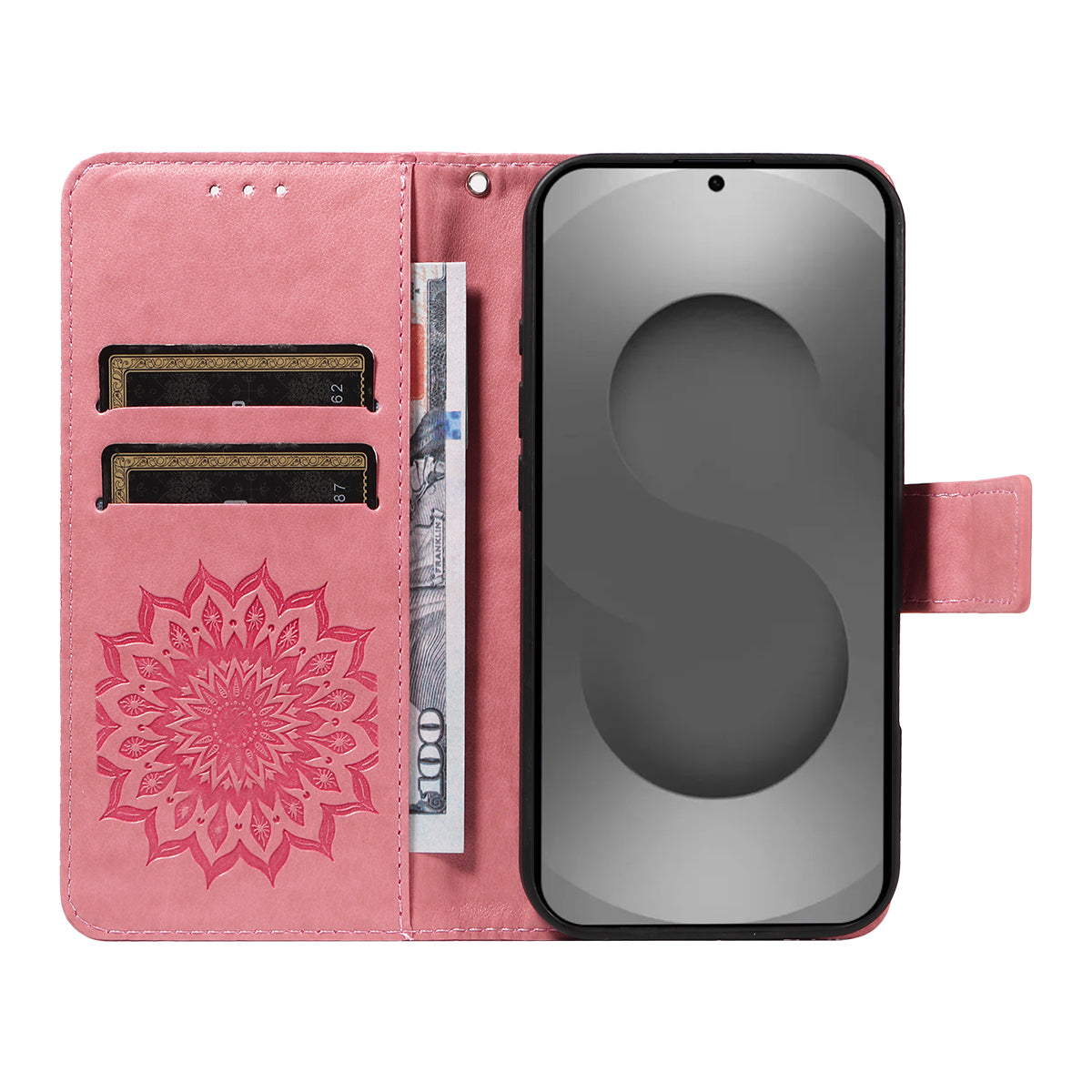 For-Samsung-Galaxy-S26-Ultra-Leather-Wallet-Case-Sunflower-Imprinted-Phone-Cover-Pink