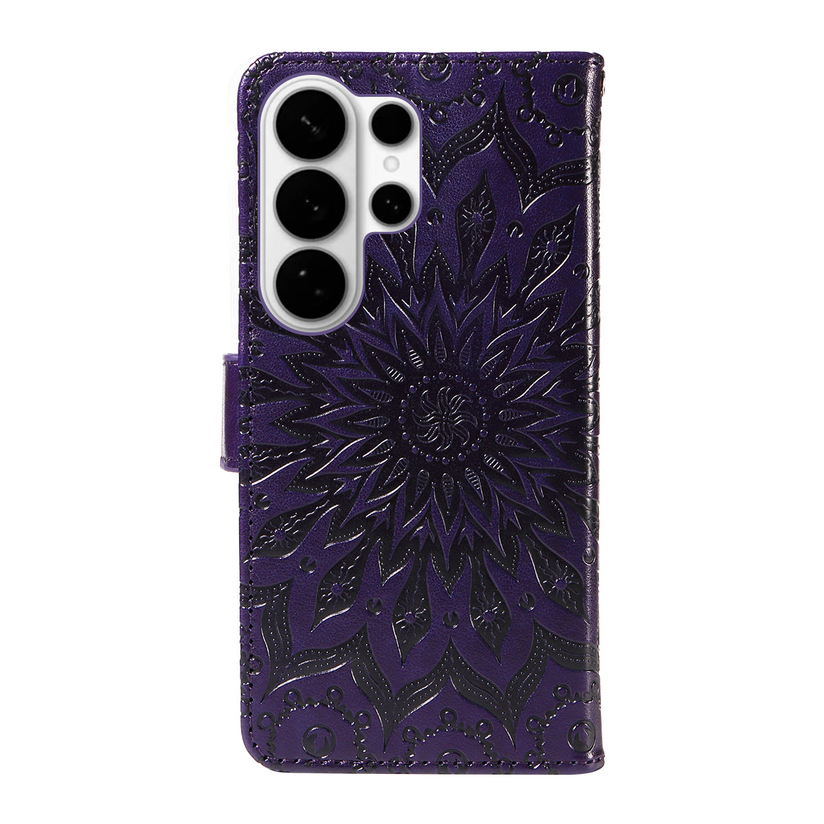 For-Samsung-Galaxy-S26-Ultra-Leather-Wallet-Case-Sunflower-Imprinted-Phone-Cover-Purple
