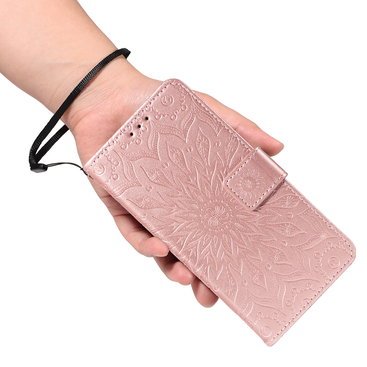 For-Samsung-Galaxy-S26-Ultra-Leather-Wallet-Case-Sunflower-Imprinted-Phone-Cover-Rose-Gold