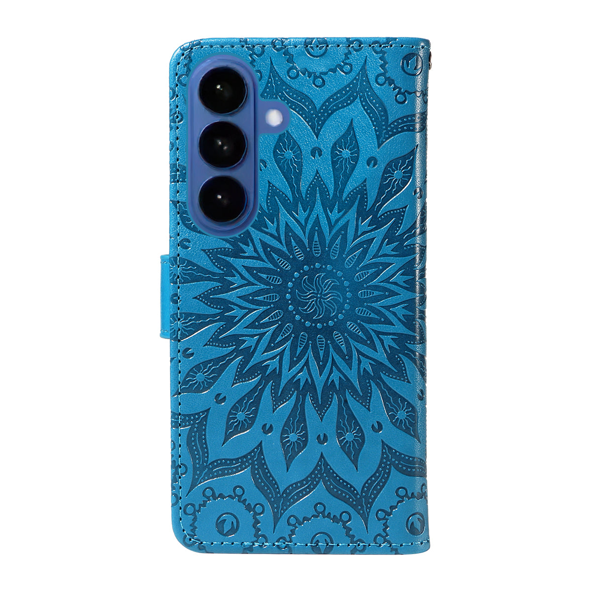 For-Samsung-Galaxy-S26-/-S26-Pro-Leather-Wallet-Case-Sunflower-Imprinted-Phone-Cover-Blue