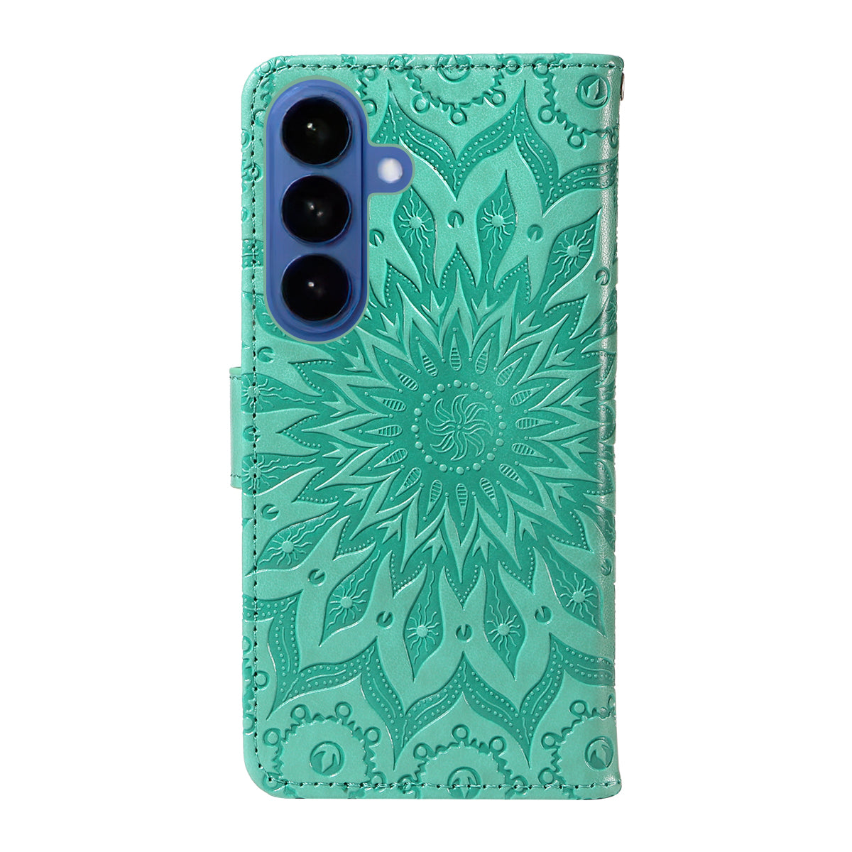 For-Samsung-Galaxy-S26-/-S26-Pro-Leather-Wallet-Case-Sunflower-Imprinted-Phone-Cover-Green