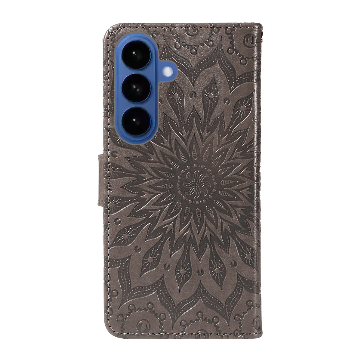 For-Samsung-Galaxy-S26-/-S26-Pro-Leather-Wallet-Case-Sunflower-Imprinted-Phone-Cover-Grey
