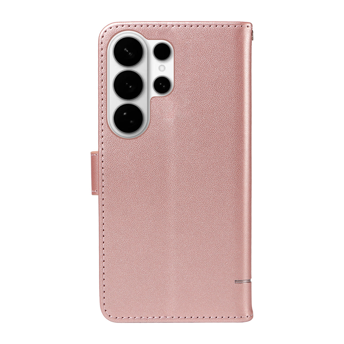 For-Samsung-Galaxy-S26-Ultra-Case-Cat-Pattern-Imprint-Leather-Phone-Cover-with-Wrist-Strap-Rose-Gold