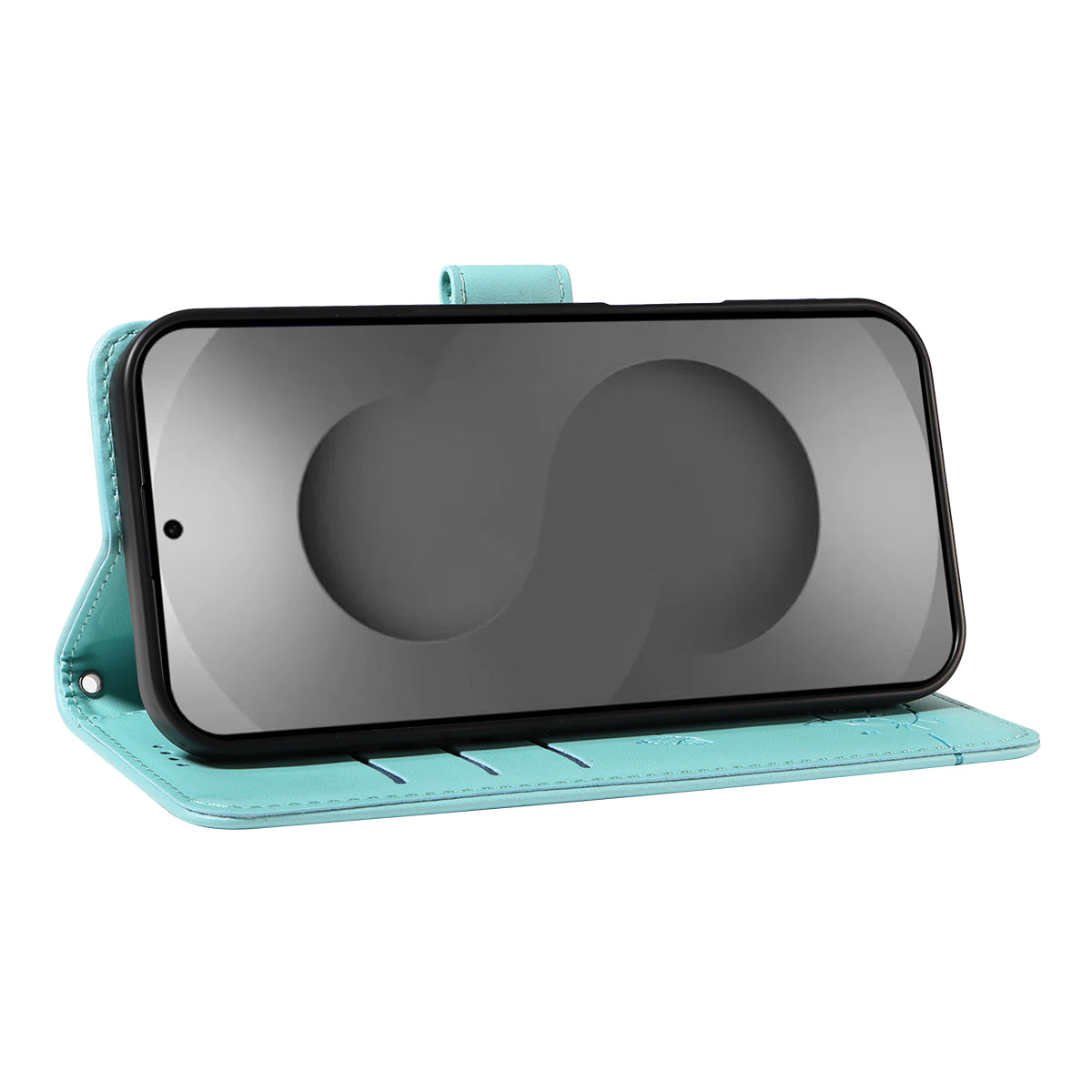 For-Samsung-Galaxy-S26-Ultra-Case-Cat-Pattern-Imprint-Leather-Phone-Cover-with-Wrist-Strap-Green