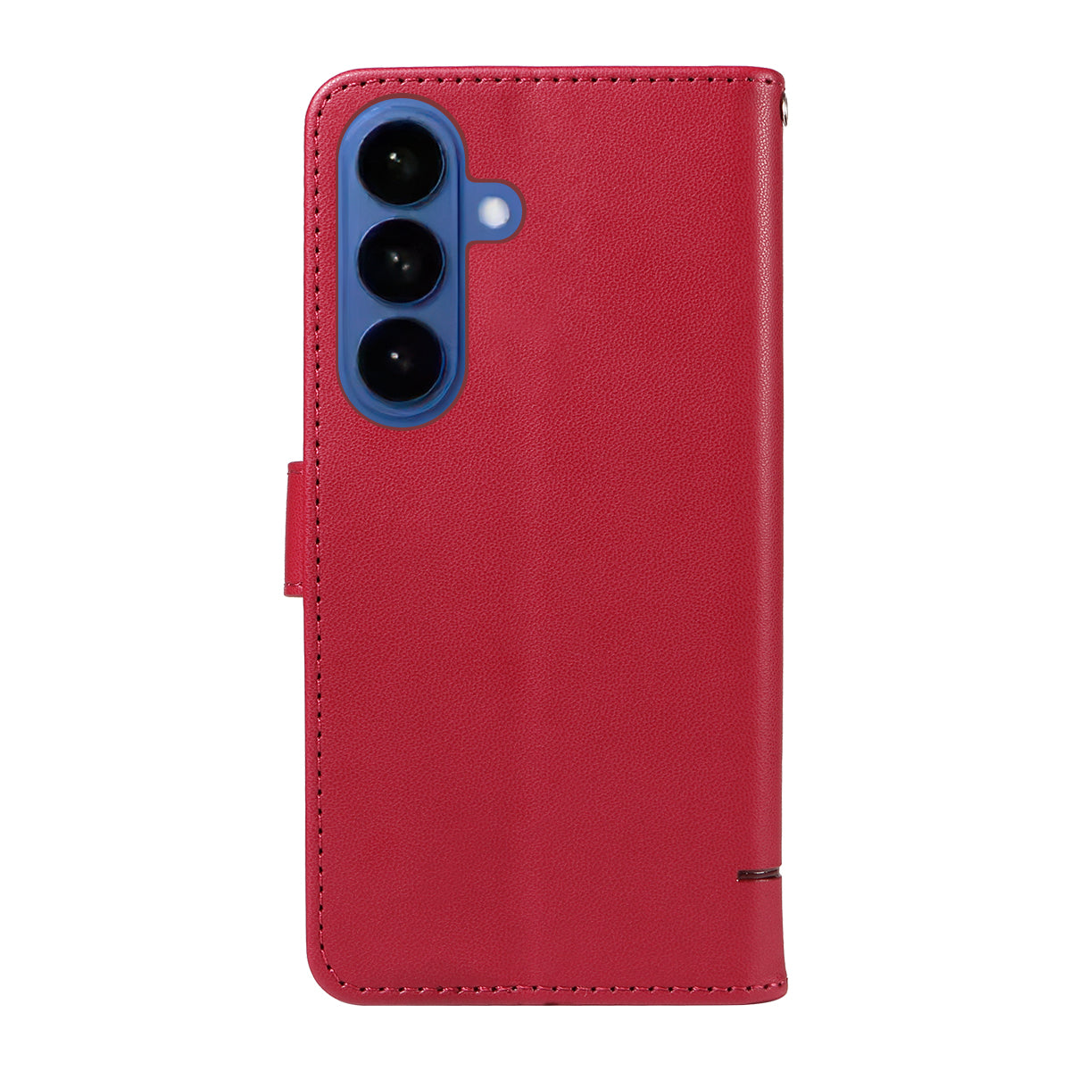 For-Samsung-Galaxy-S26-/-S26-Pro-Case-Cat-Pattern-Imprint-Leather-Phone-Cover-with-Wrist-Strap-Red