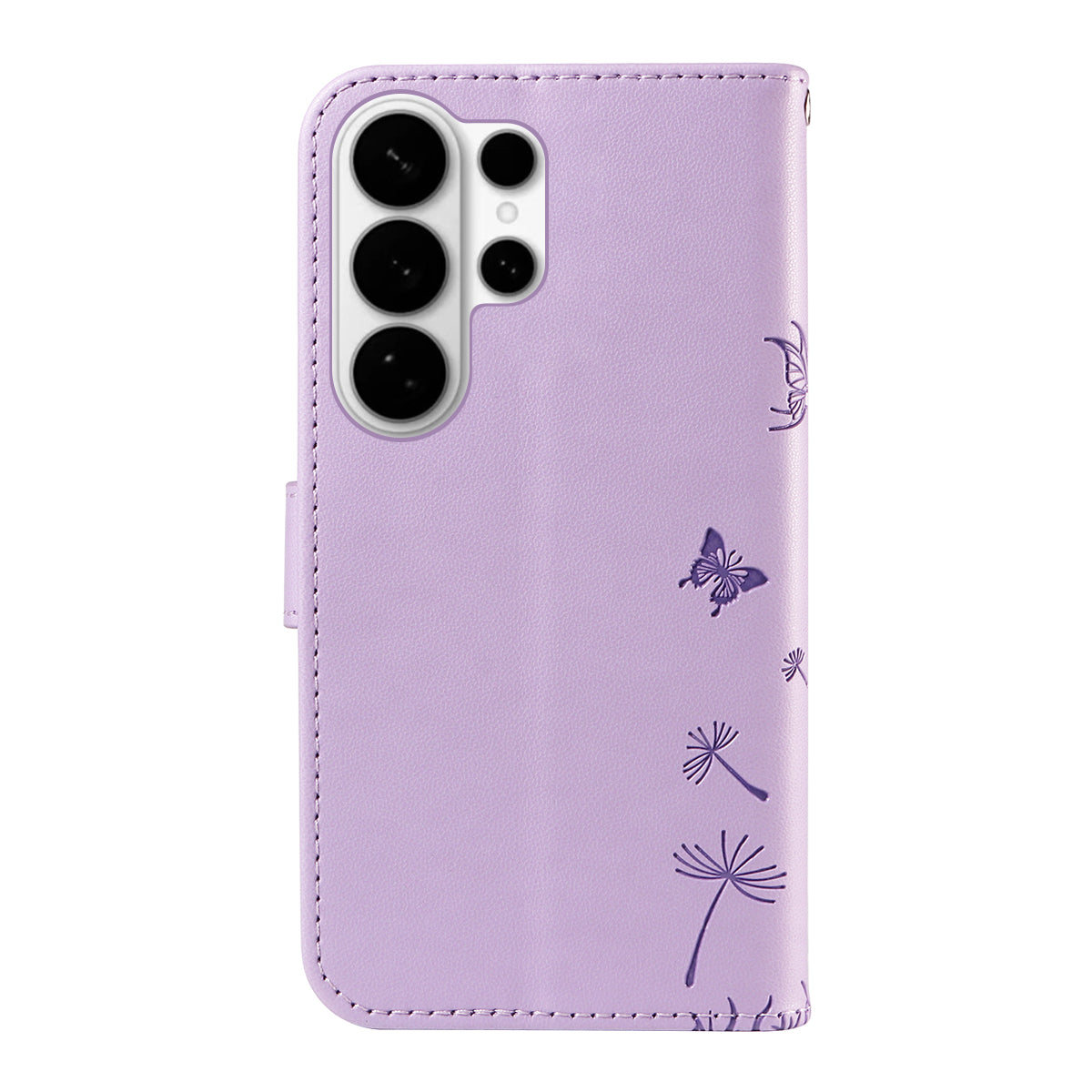 For-Samsung-Galaxy-S26-Ultra-Leather-Wallet-Case-with-Strap-Dandelion-Imprint-Phone-Stand-Cover-Purple