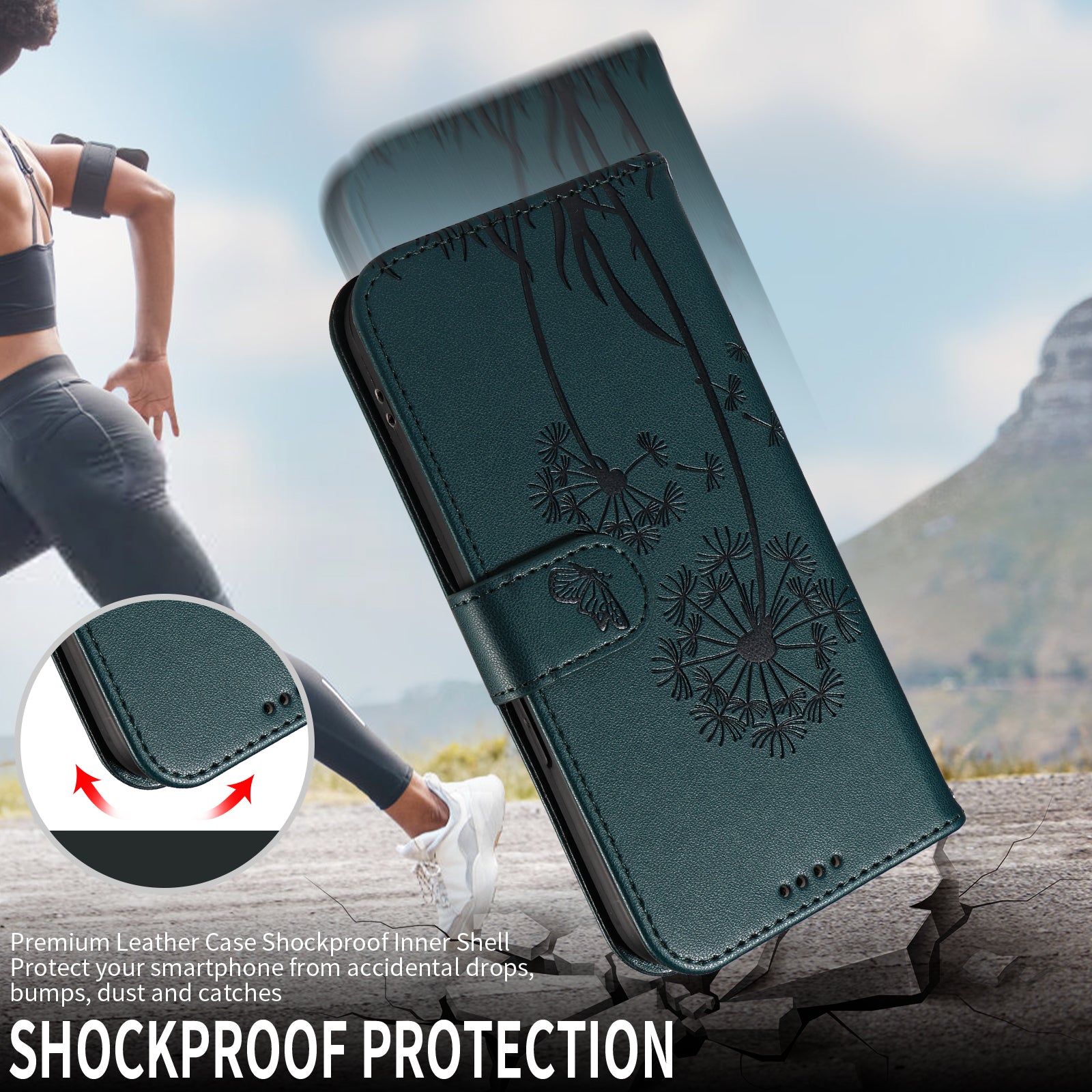 For-Samsung-Galaxy-S26-Ultra-Leather-Wallet-Case-with-Strap-Dandelion-Imprint-Phone-Stand-Cover-Blue