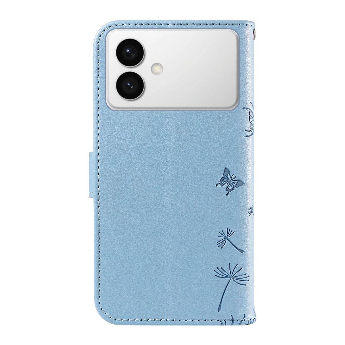 For-Samsung-Galaxy-S26-Edge-Leather-Wallet-Case-with-Strap-Dandelion-Imprint-Phone-Stand-Cover-Sky-Blue