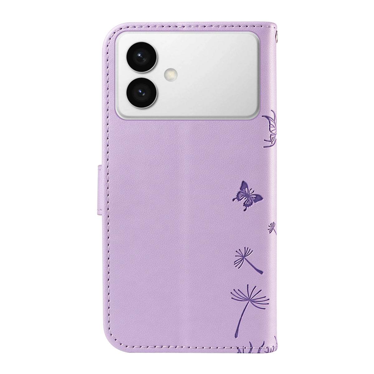 For-Samsung-Galaxy-S26-Edge-Leather-Wallet-Case-with-Strap-Dandelion-Imprint-Phone-Stand-Cover-Purple