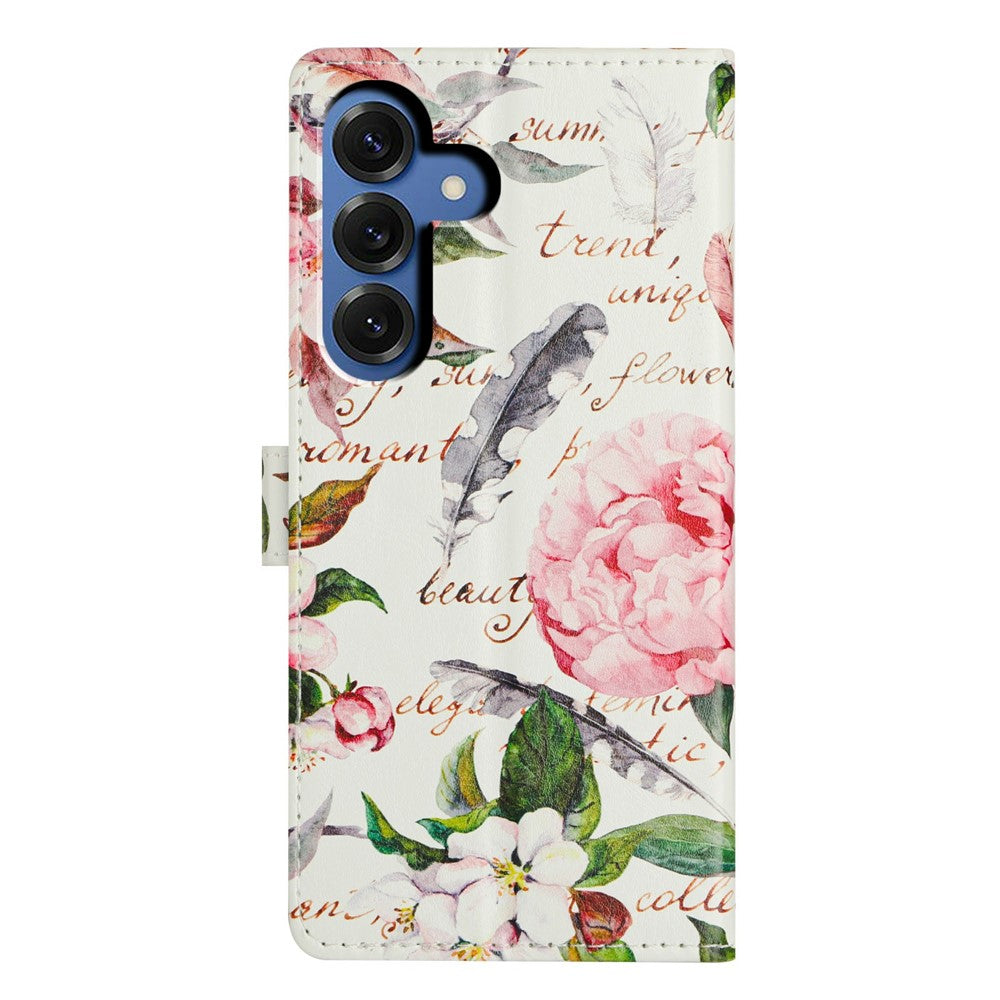 For-Samsung-Galaxy-S26-/-S26-Pro-Case-Pattern-Printing-Wallet-Stand-Flip-Leather-Phone-Cover-with-Strap-Green-Leaves-Flowers