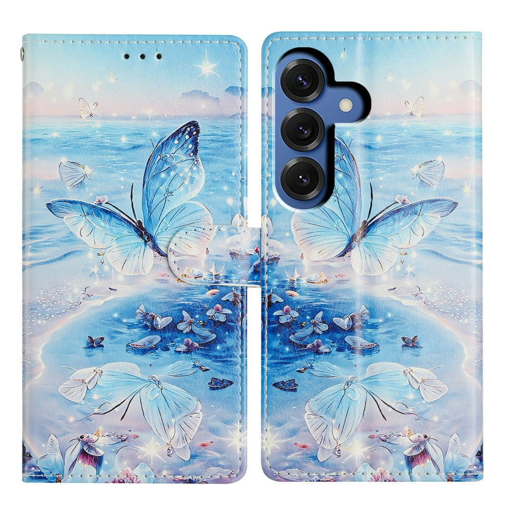 For-Samsung-Galaxy-S26-/-S26-Pro-Case-Pattern-Printing-Wallet-Stand-Flip-Leather-Phone-Cover-with-Strap-Ocean-Butterfly