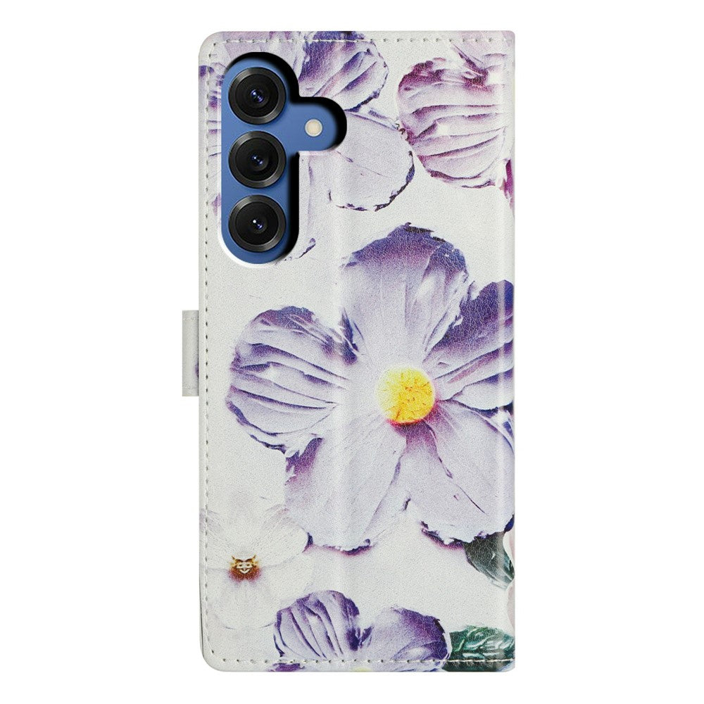 For-Samsung-Galaxy-S26-/-S26-Pro-Case-Pattern-Printing-Wallet-Stand-Flip-Leather-Phone-Cover-with-Strap-Purple-Flower
