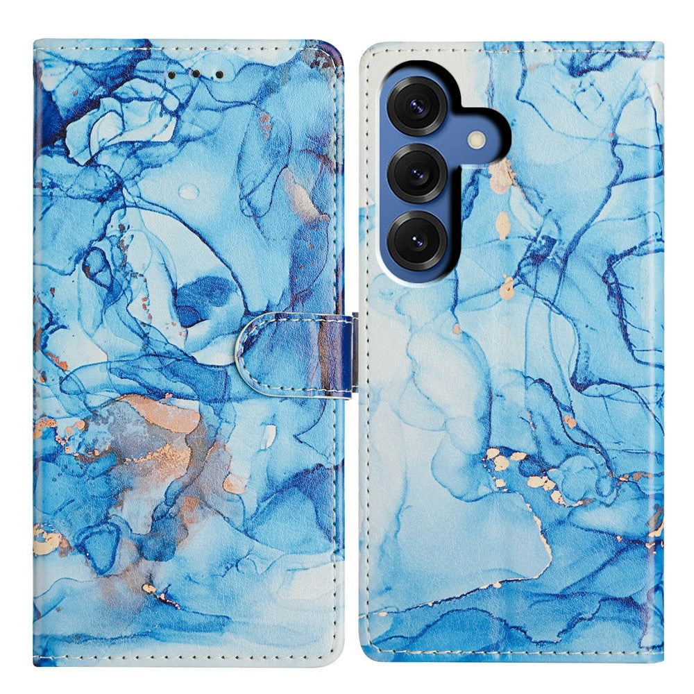For-Samsung-Galaxy-S26-/-S26-Pro-Case-Pattern-Printing-Wallet-Stand-Flip-Leather-Phone-Cover-with-Strap-Blue-Marble