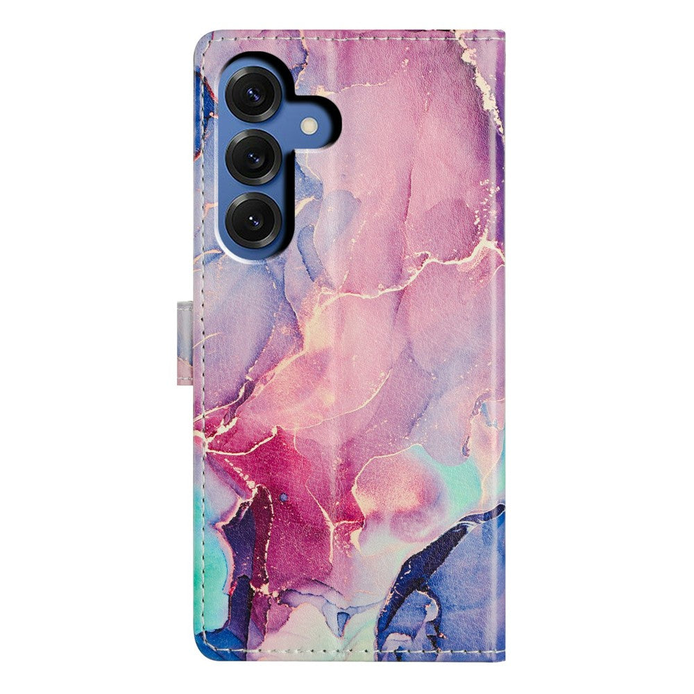 For-Samsung-Galaxy-S26-/-S26-Pro-Case-Pattern-Printing-Wallet-Stand-Flip-Leather-Phone-Cover-with-Strap-Green-Pink-Marble