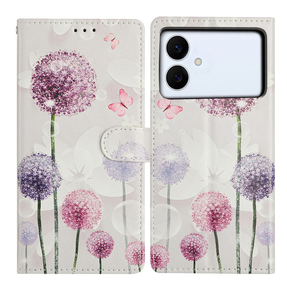 For-Samsung-Galaxy-S26-Edge-Case-Pattern-Printing-Wallet-Stand-Flip-Leather-Phone-Cover-with-Strap-Dandelion