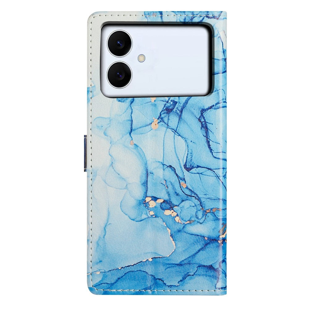 For-Samsung-Galaxy-S26-Edge-Case-Pattern-Printing-Wallet-Stand-Flip-Leather-Phone-Cover-with-Strap-Blue-Marble