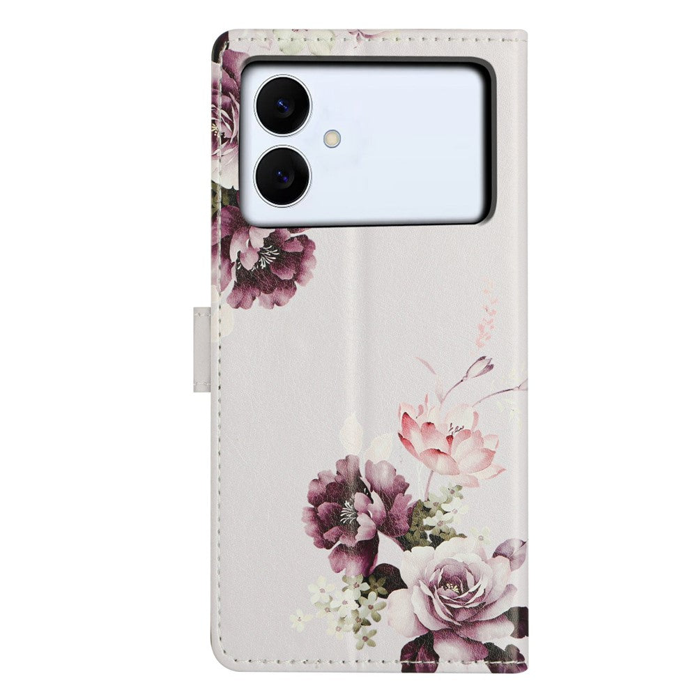 For-Samsung-Galaxy-S26-Edge-Case-Pattern-Printing-Wallet-Stand-Flip-Leather-Phone-Cover-with-Strap-Cross-Rose