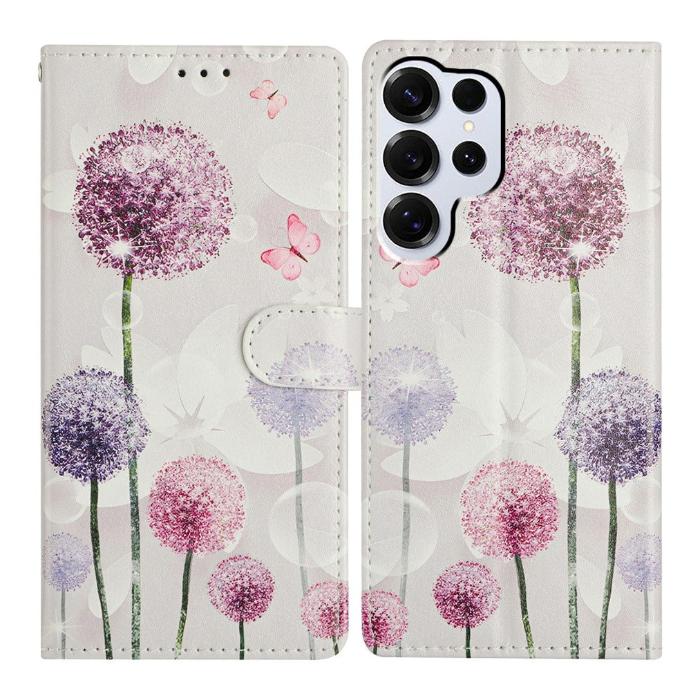 For-Samsung-Galaxy-S26-Ultra-Case-Pattern-Printing-Wallet-Stand-Flip-Leather-Phone-Cover-with-Strap-Dandelion