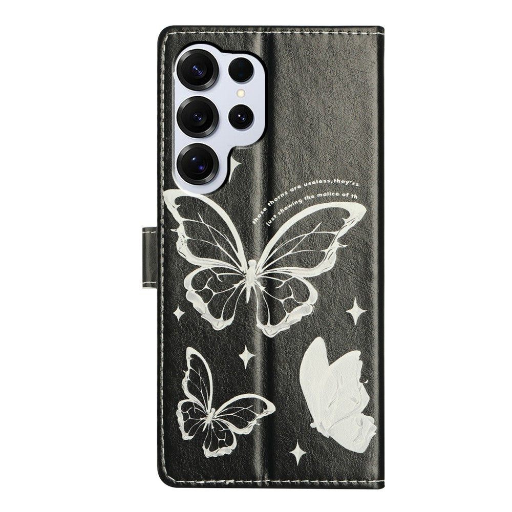 For-Samsung-Galaxy-S26-Ultra-Case-Pattern-Printing-Wallet-Stand-Flip-Leather-Phone-Cover-with-Strap-Butterfly