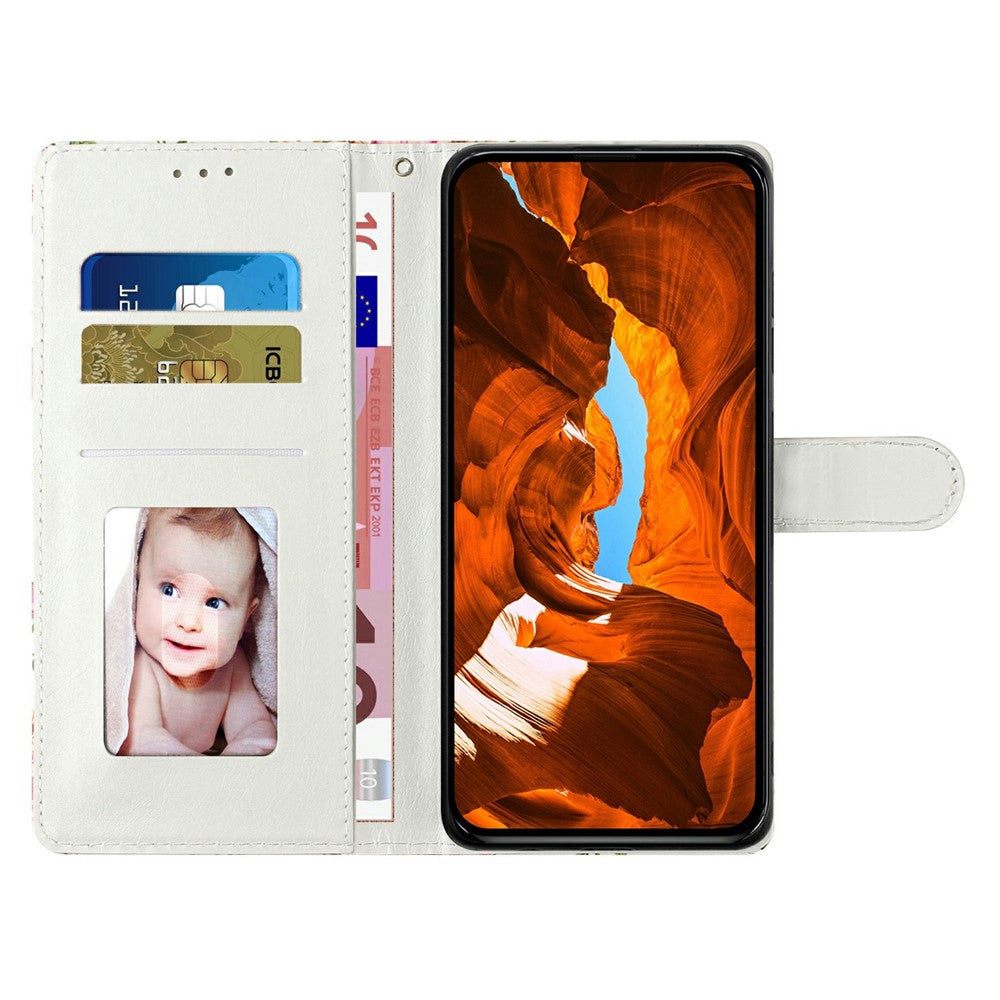For Xiaomi Poco M8 Pro 5G / Redmi Note 15 Pro+ 5G (Global) Case Pattern Printing Wallet Stand Flip Leather Phone Cover with Strap - Purple Flower