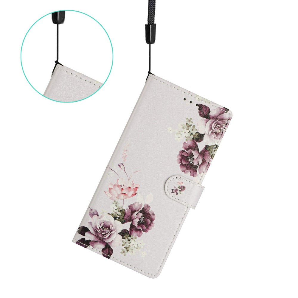 For Xiaomi Poco M8 Pro 5G / Redmi Note 15 Pro+ 5G (Global) Case Pattern Printing Wallet Stand Flip Leather Phone Cover with Strap - Cross Rose