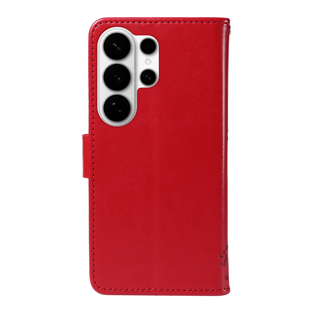 For-Samsung-Galaxy-S26-Ultra-Phone-Case-with-Stand-Cat-Tree-Pattern-Leather-Wallet-Mobile-Cover-Red