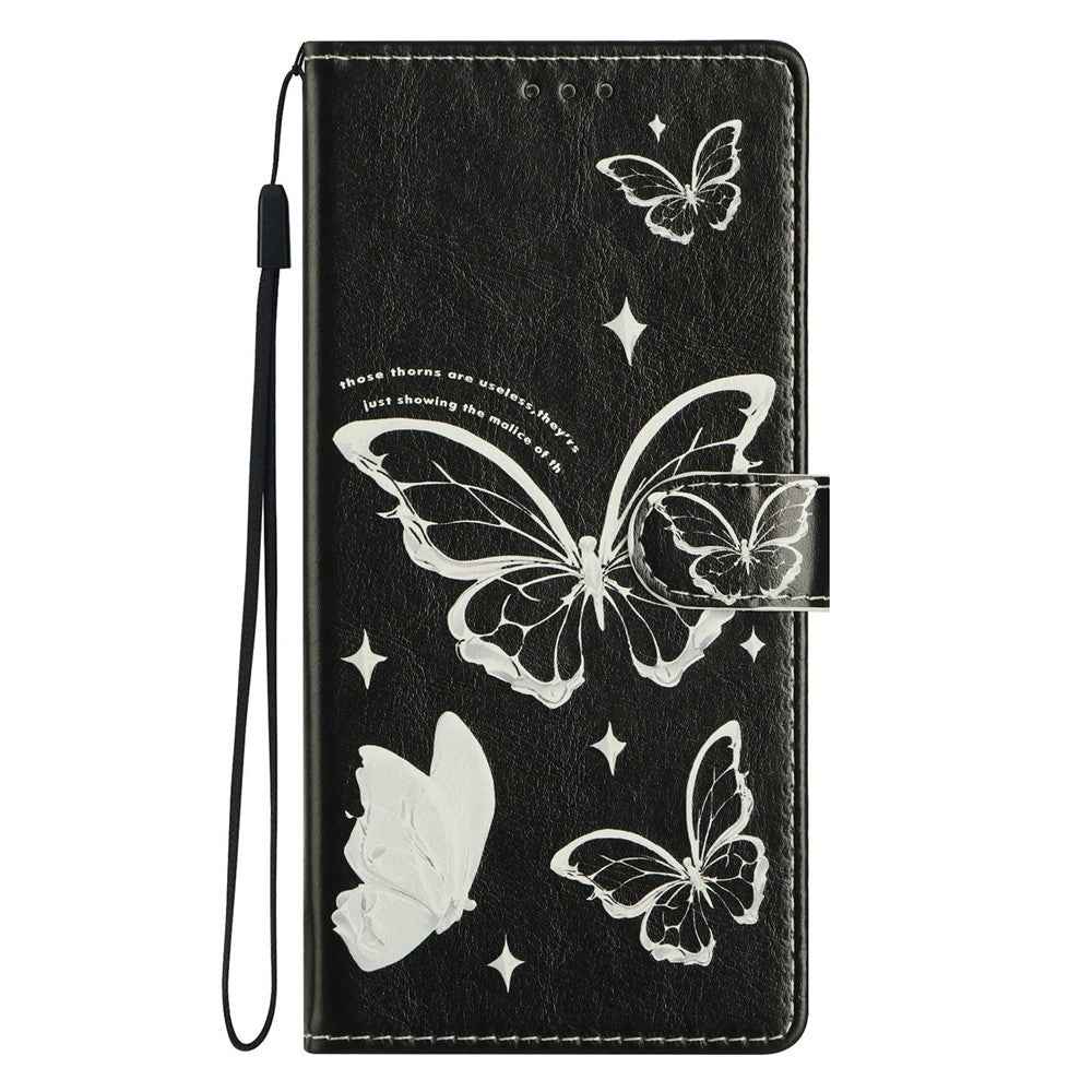 For Xiaomi 17 Pro Case Pattern Printing Wallet Stand Flip Leather Phone Cover with Strap - Butterfly
