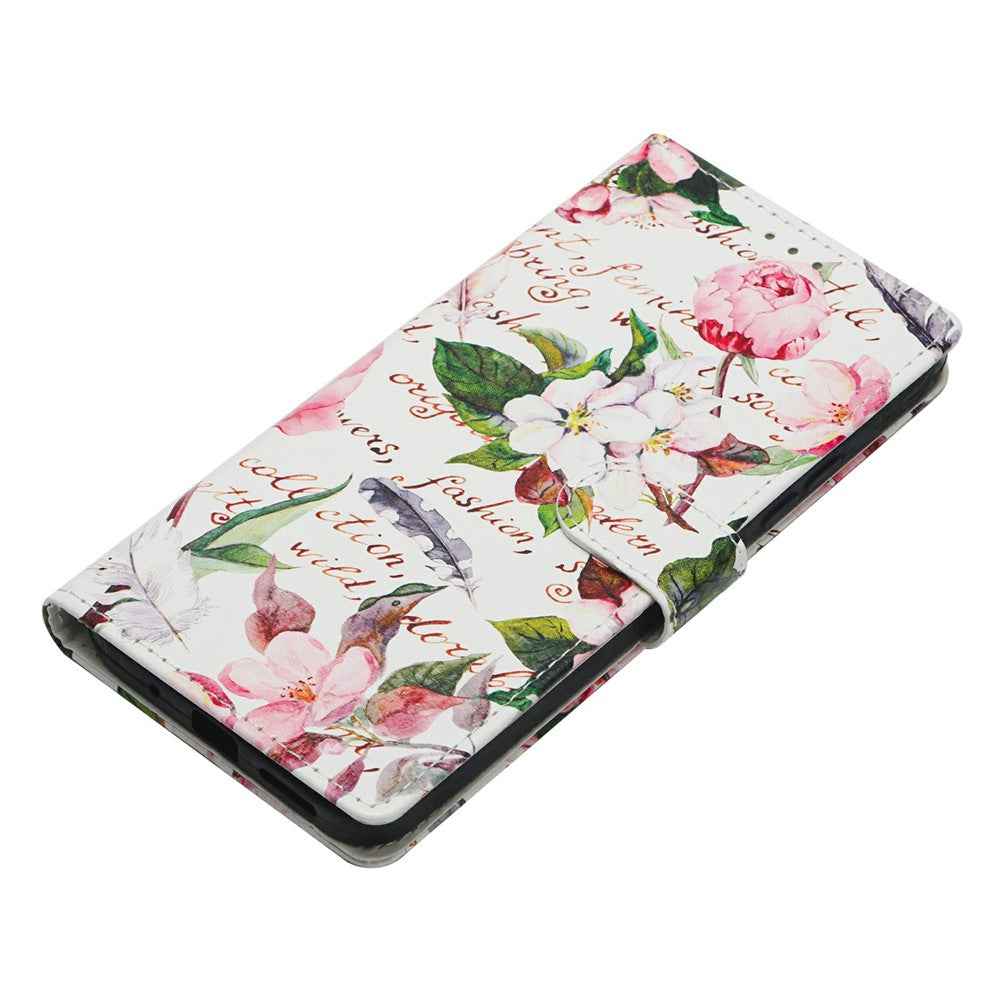 For Xiaomi 17 Pro Case Pattern Printing Wallet Stand Flip Leather Phone Cover with Strap - Green Leaves Flowers