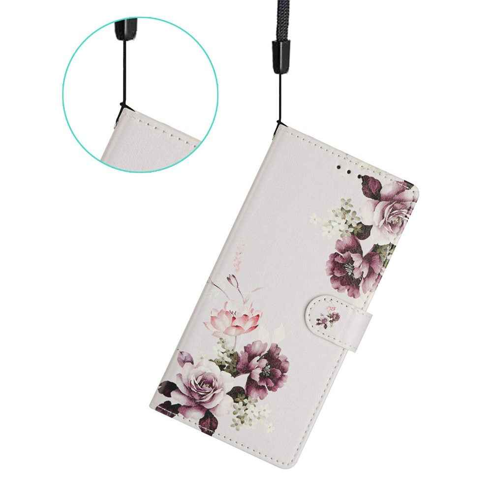 For Xiaomi 17 Pro Case Pattern Printing Wallet Stand Flip Leather Phone Cover with Strap - Cross Rose