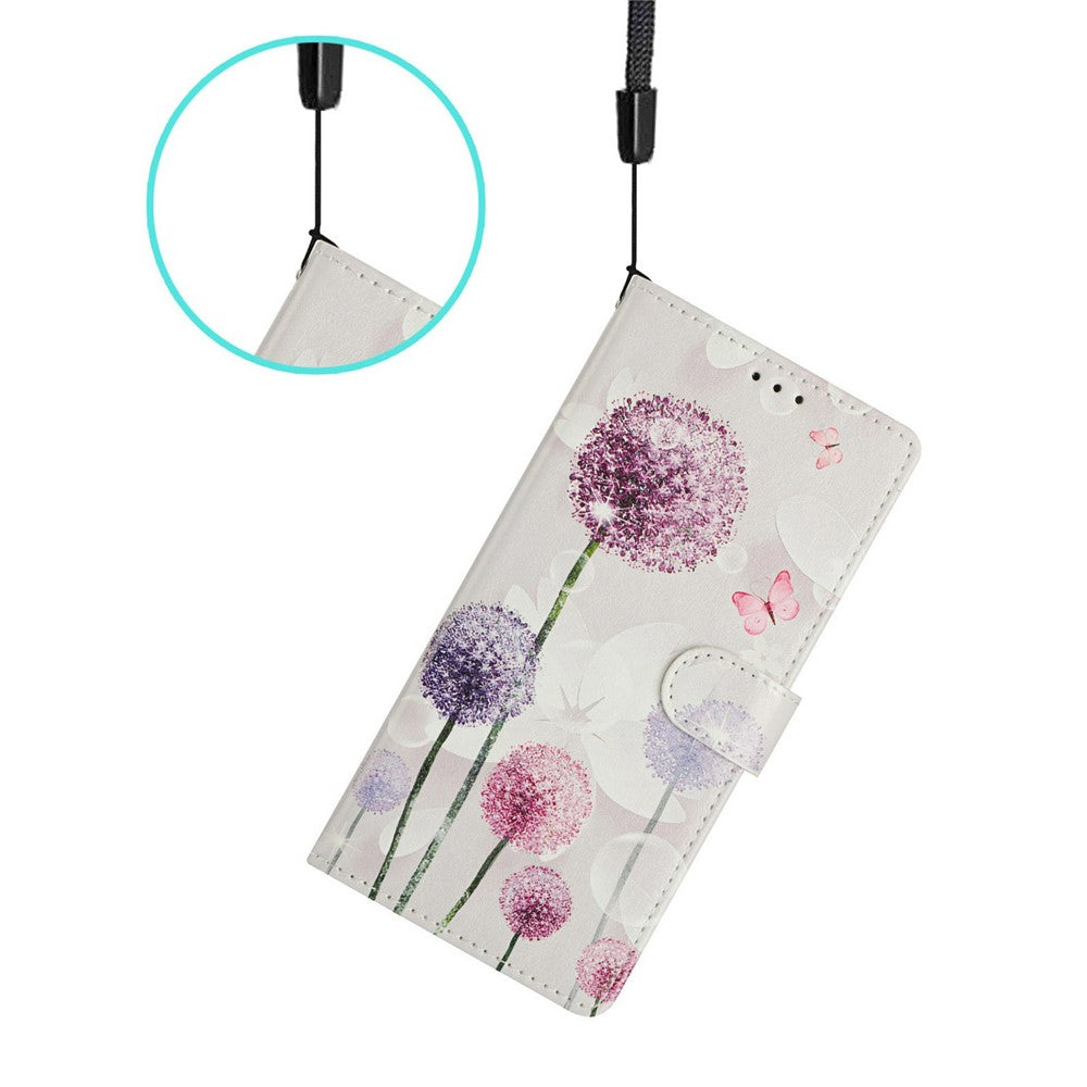 For Xiaomi 17 Pro Max Case Pattern Printing Wallet Stand Flip Leather Phone Cover with Strap - Dandelion