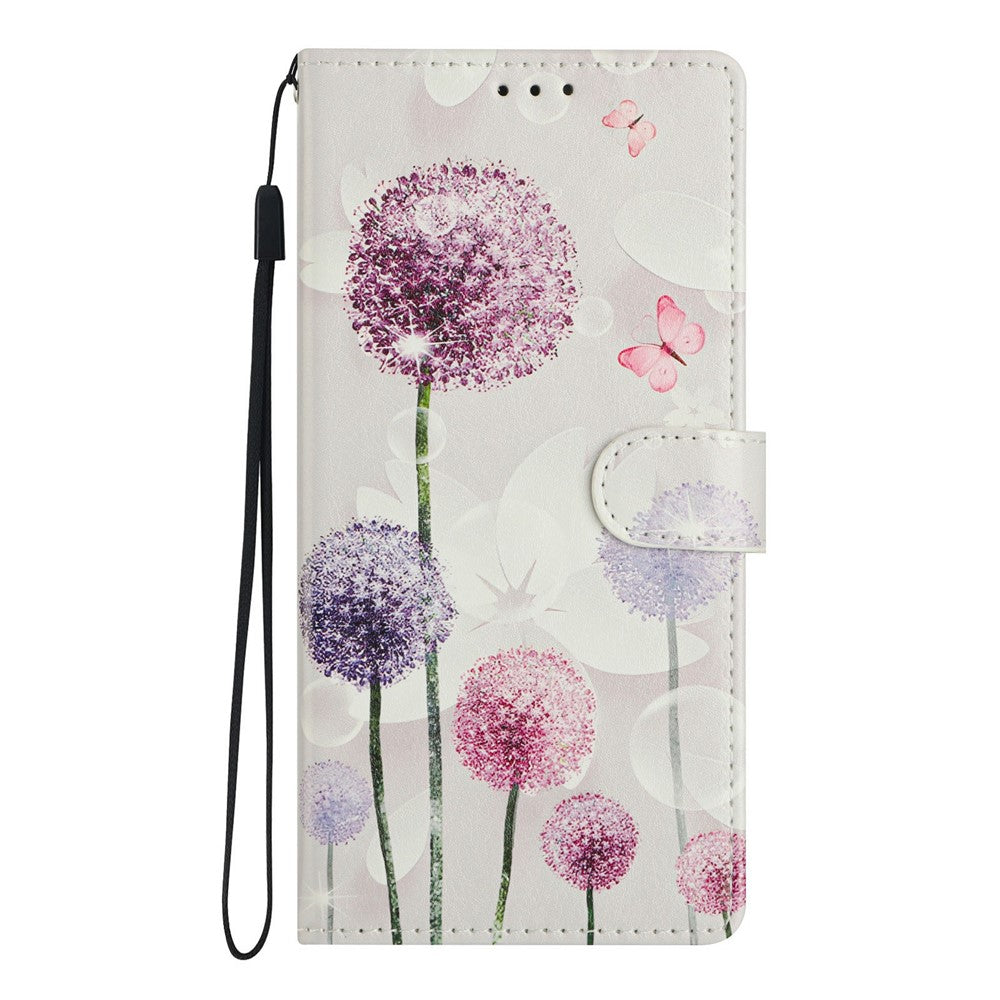 For Xiaomi 17 Pro Max Case Pattern Printing Wallet Stand Flip Leather Phone Cover with Strap - Dandelion