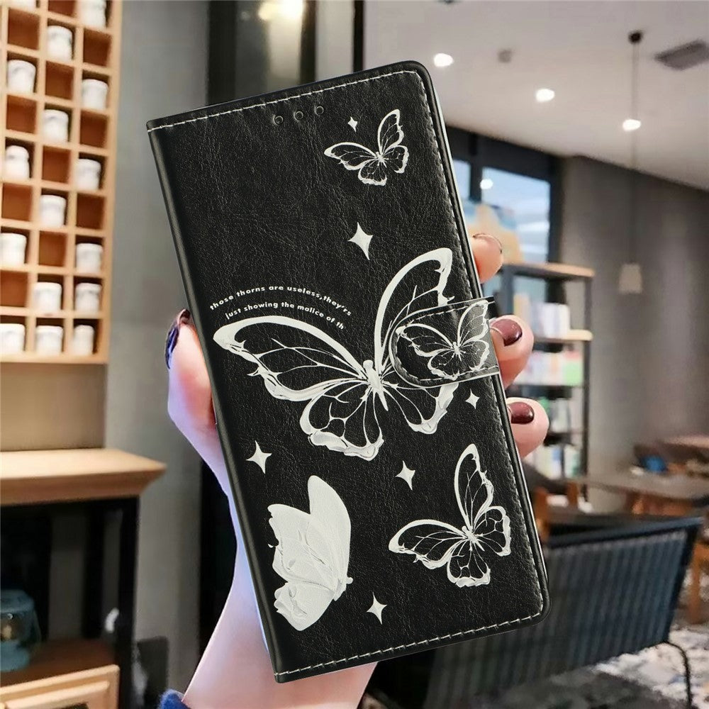 For Xiaomi 17 Pro Max Case Pattern Printing Wallet Stand Flip Leather Phone Cover with Strap - Butterfly