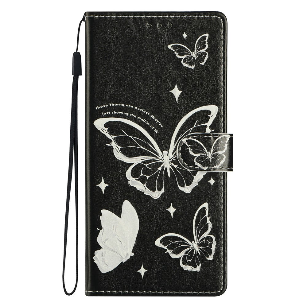 For Xiaomi 17 Pro Max Case Pattern Printing Wallet Stand Flip Leather Phone Cover with Strap - Butterfly