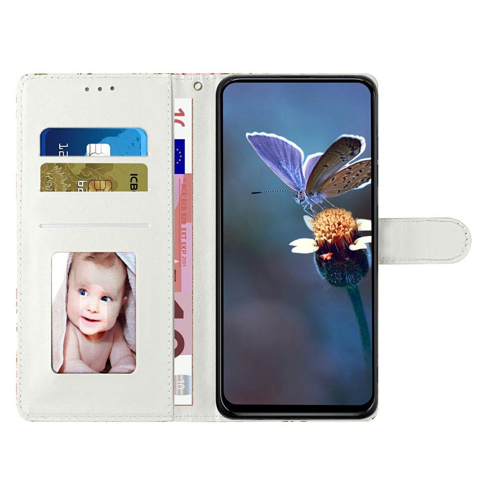 For Xiaomi 17 Pro Max Case Pattern Printing Wallet Stand Flip Leather Phone Cover with Strap - Cross Rose