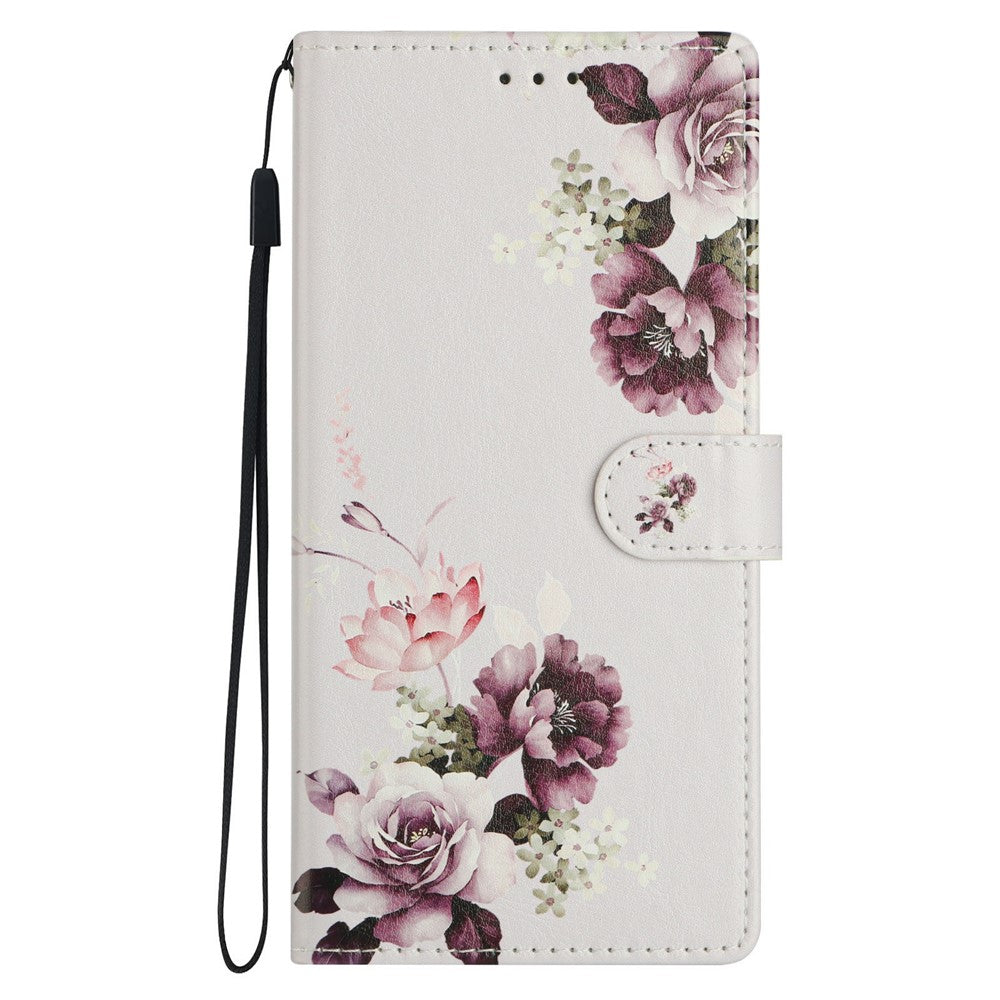 For Xiaomi 17 Pro Max Case Pattern Printing Wallet Stand Flip Leather Phone Cover with Strap - Cross Rose