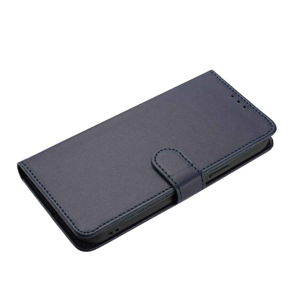 For Xiaomi 17 Pro Wallet Case with Strap  /  Multiple Card Slots Solid Color Leather Stand Phone Cover - Blue