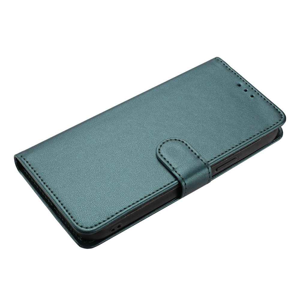 For Xiaomi 17 Pro Wallet Case with Strap  /  Multiple Card Slots Solid Color Leather Stand Phone Cover - Blackish Green