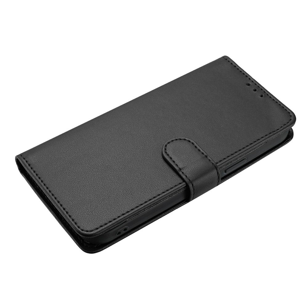 For Xiaomi 17 Pro Max Wallet Case with Strap  /  Multiple Card Slots Solid Color Leather Stand Phone Cover - Black