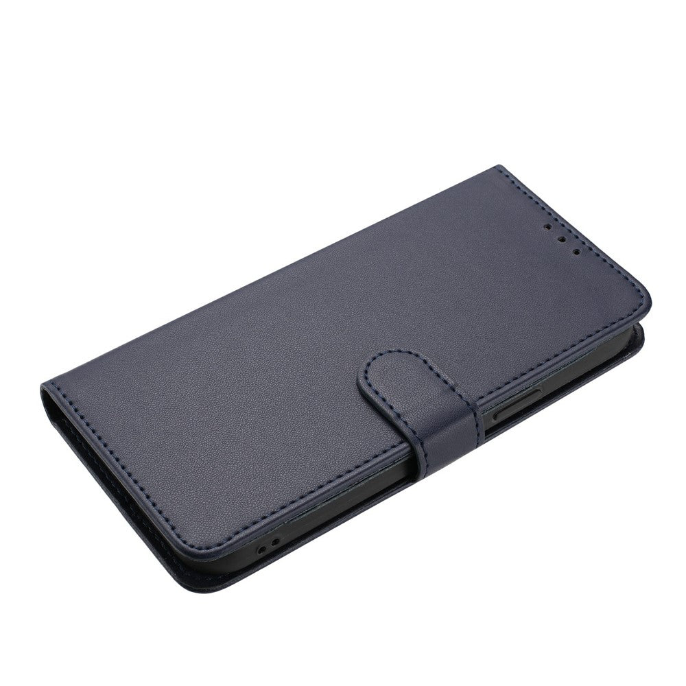 For Xiaomi 17 Pro Max Wallet Case with Strap  /  Multiple Card Slots Solid Color Leather Stand Phone Cover - Blue