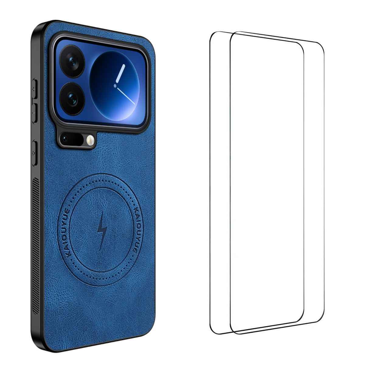 For Xiaomi 17 Pro Magnetic Case WANLONFENG SD Series PC TPU Phone Cover with 2Pcs Screen Film - Blue
