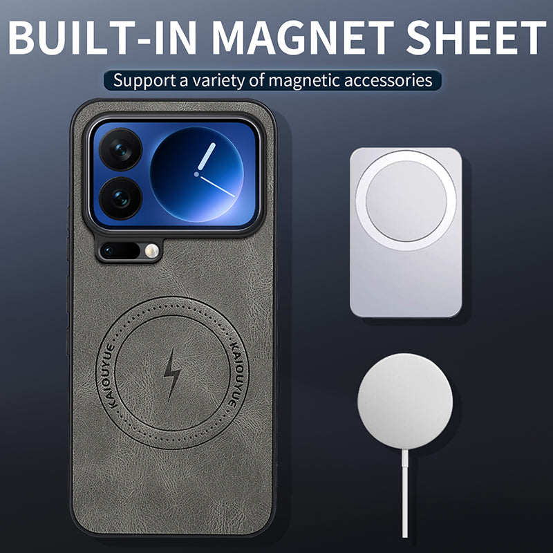 For Xiaomi 17 Pro Max Magnetic Case WANLONFENG SD Series PC TPU Phone Cover with 2Pcs Screen Film - Grey