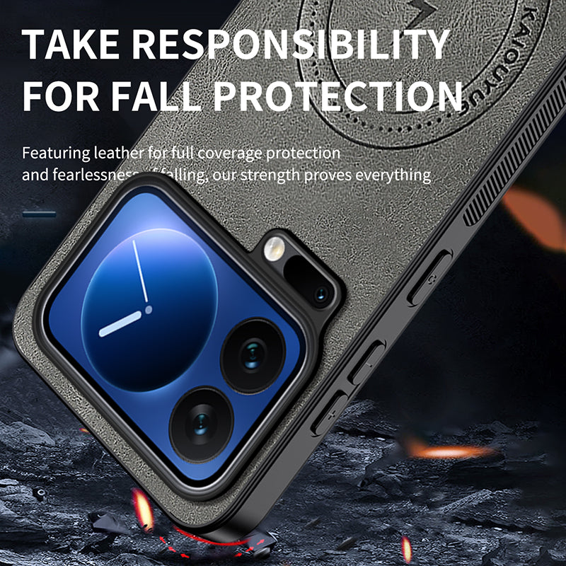 For Xiaomi 17 Pro Max Magnetic Case WANLONFENG SD Series PC TPU Phone Cover with 2Pcs Screen Film - Blue