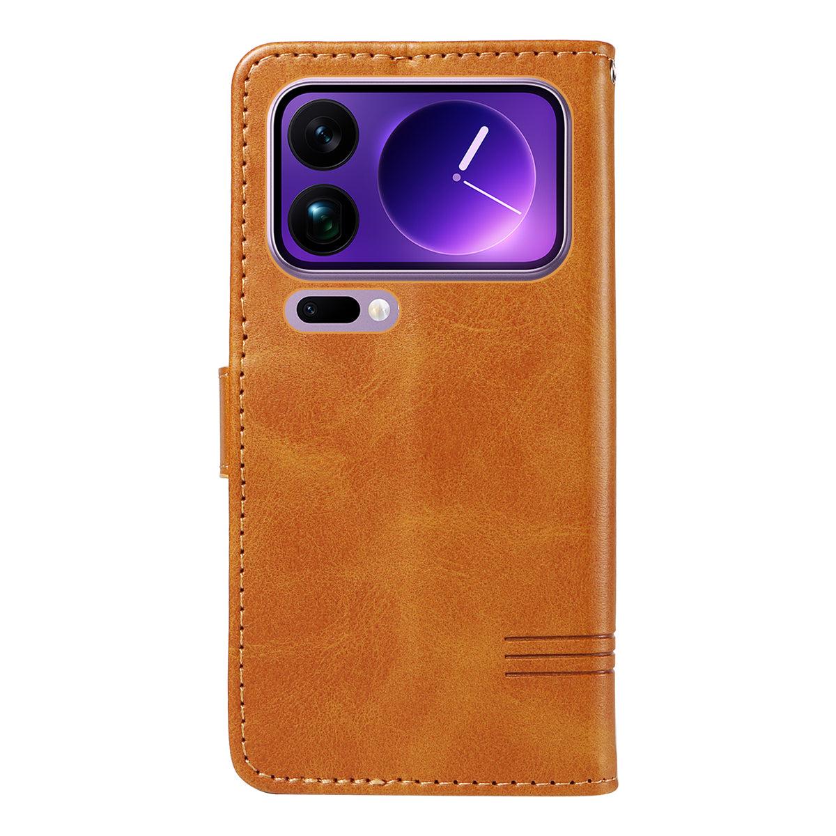 For Xiaomi 17 Pro Max Wallet Case T-Shape Lines Leather Phone Cover Stand - Brown