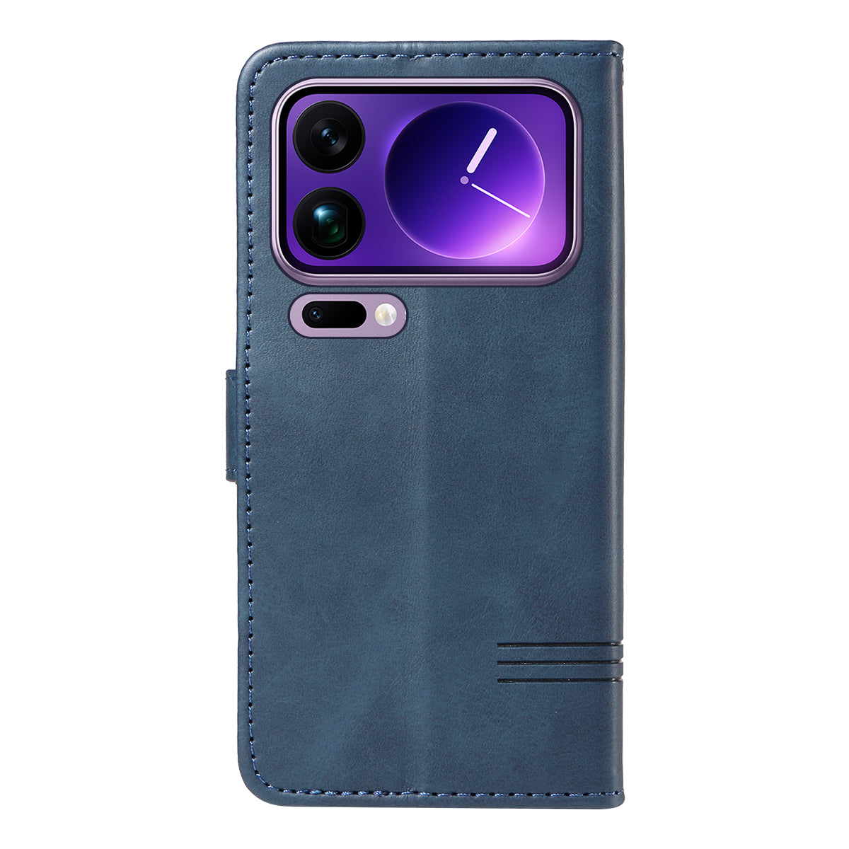 For Xiaomi 17 Pro Max Wallet Case T-Shape Lines Leather Phone Cover Stand - Blue